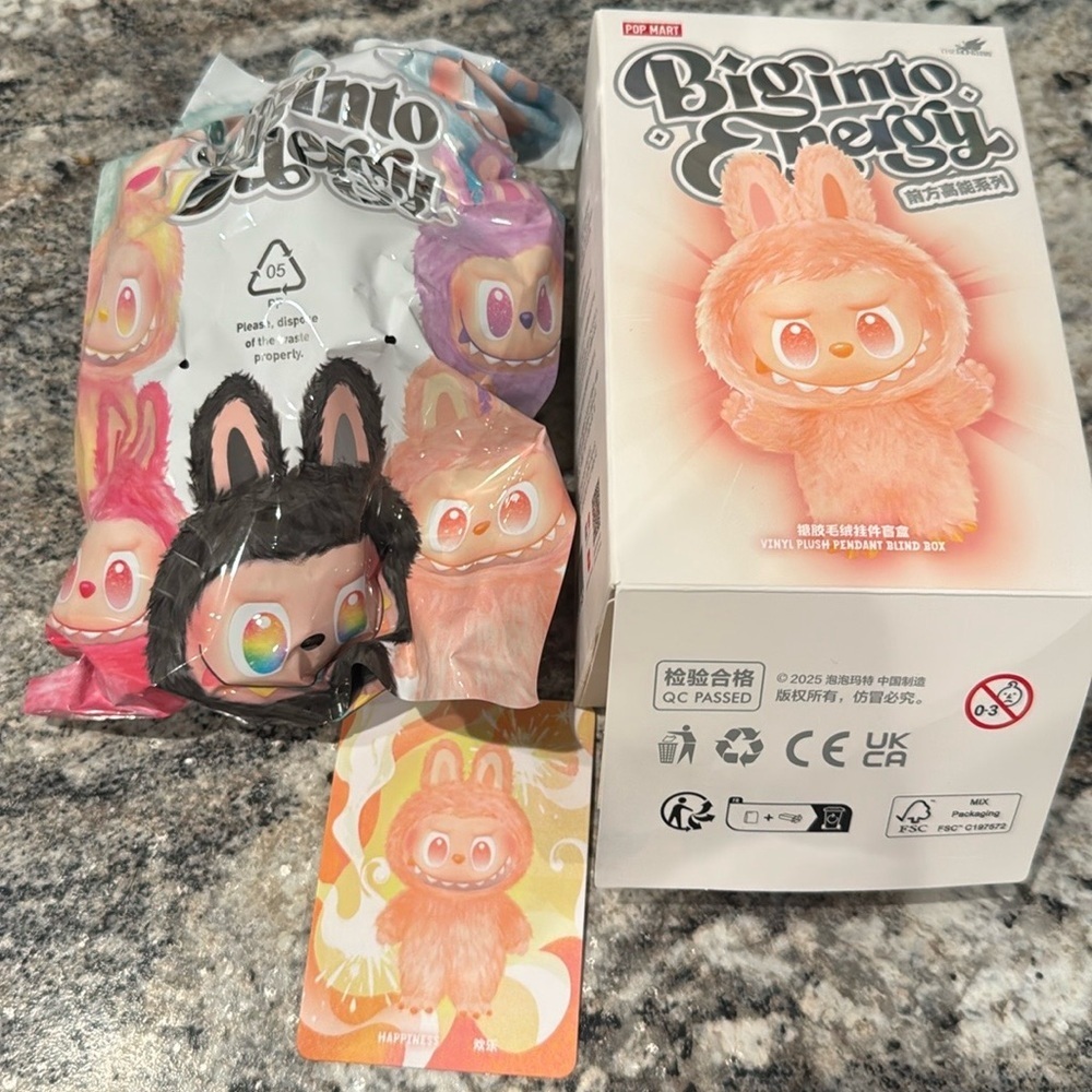 NEW Pop Mart Big Into Energy Labubu Vinyl Plush Pendant Blind Box  happiness - Picture 5 of 11